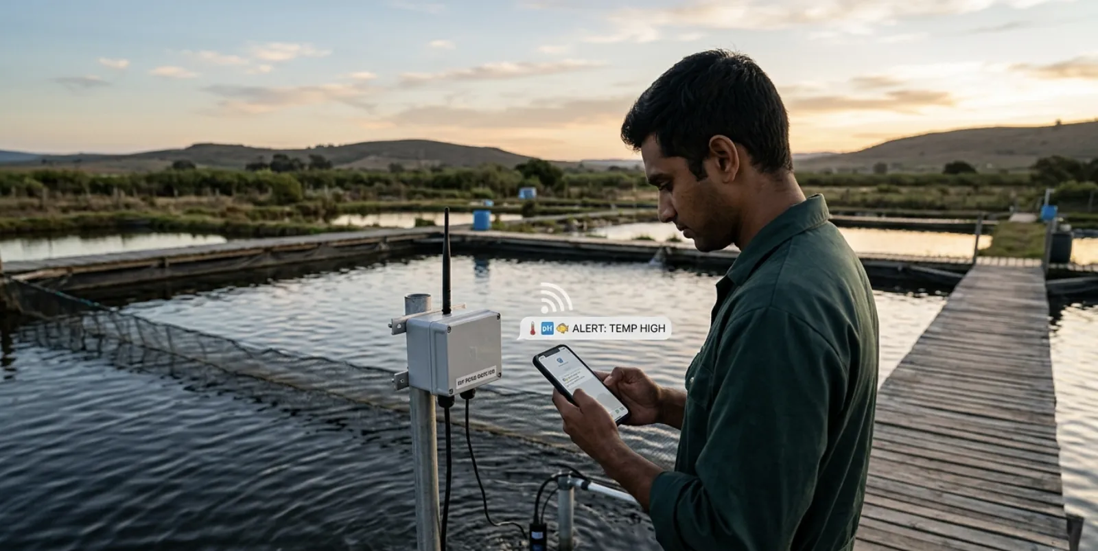 Remote Pond Monitoring with SMS Alerts for Fish Farmers